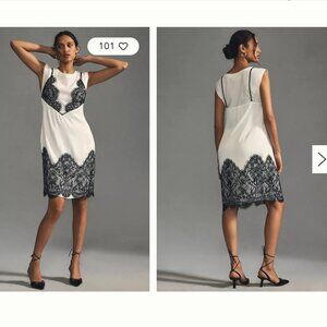 Anthropologie by Maeve Lace T-Shirt Slip Dress